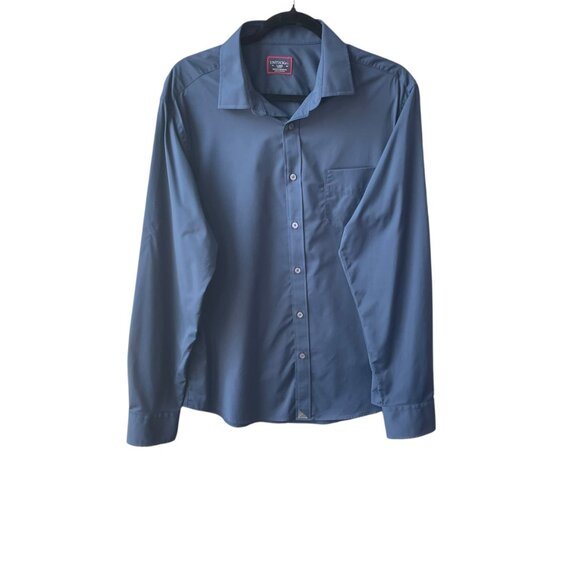Men's UNTUCKit Performance Gironde Navy Shirt Size Large Slim Fit - Picture 1 of 6